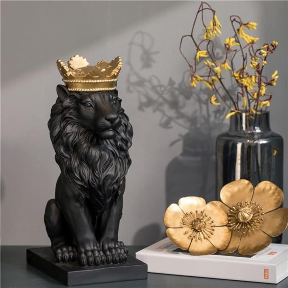 NEW - Lion Statue Outdoor Collectible Figurines - Home & Office Decor for Desk - Picture 5 of 6